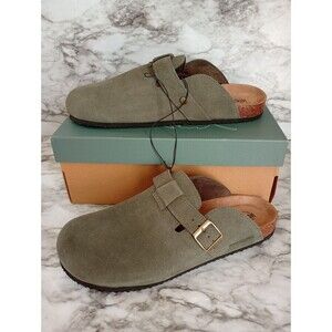 NIB Woodstock Olive Green Suede Clogs Mules Size 12M